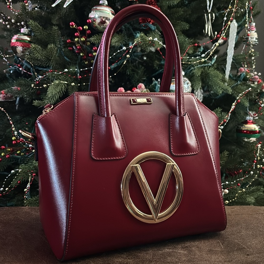 Gently Used Valentino Minimi Forever Purse Red/Maroon/Burgundy/Gold Accents